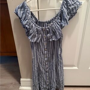 American Eagle Outfitters Navy and White Striped Dress